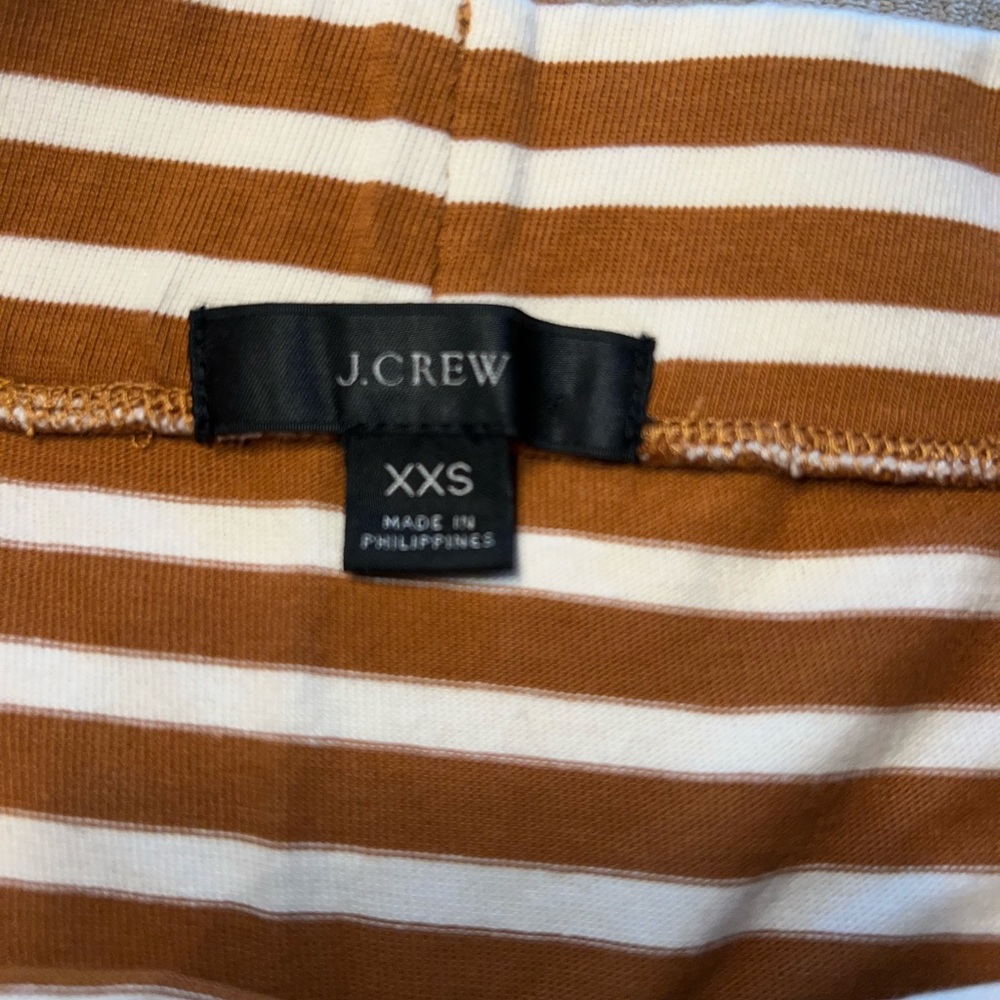 J.Crew Brown & White Striped Skirt XXS | Like New - Picture 2 of 6